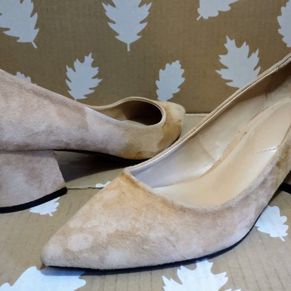 Aldo Sevilassa Classic Suede Block Heel 7.5 Pointed Toe Slip On ~ Hardly Worn